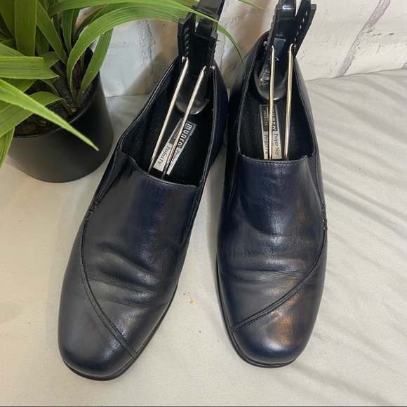 Munro Black Blue Leather Loafers 7W - Picture 8 of 9